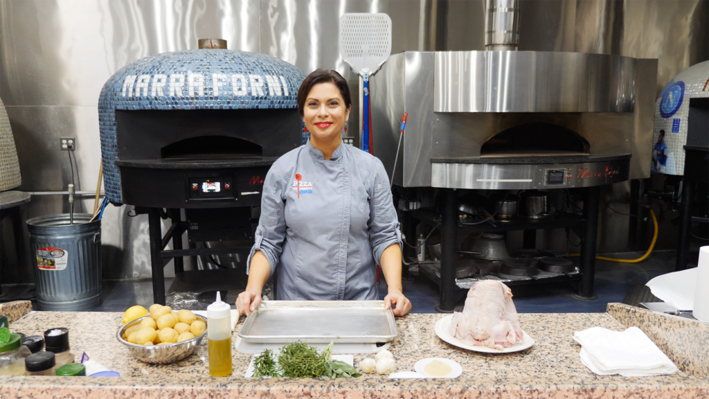 Chef Amy With Commercial Brick Oven