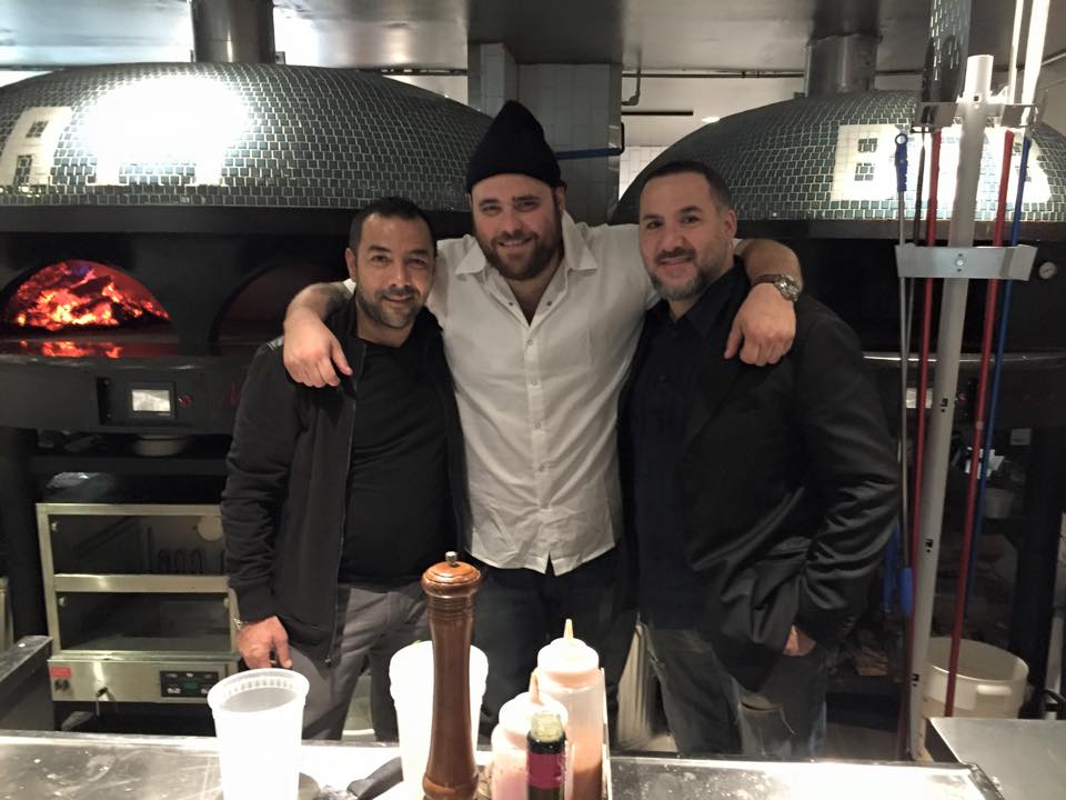 Marra Brothers pose with celebrity chef Christian Petroni at Restaurant