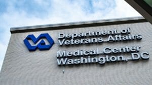Blue Sky and Clouds overlooking Department of Veterans Affairs Medical Center in Washington DC