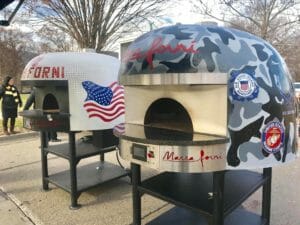 Marra Forni white and camouflage Military Themed Neapolitan Brick Ovens