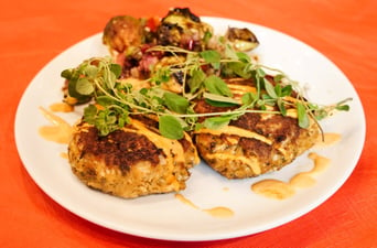 Seafood Month with Gourmet Crab Cakes in Rotator Brick Oven