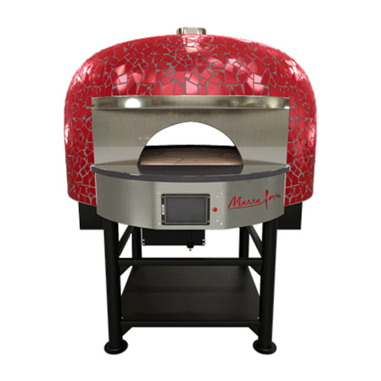 Red Marra Forni Double Mouth Rotator Brick Oven